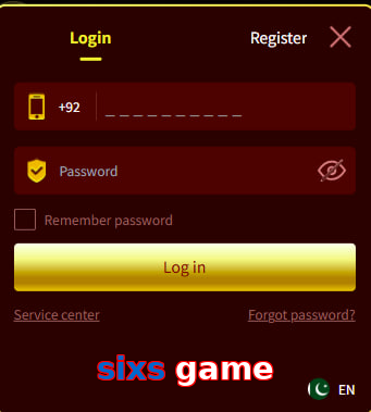 Sixs Game login preview